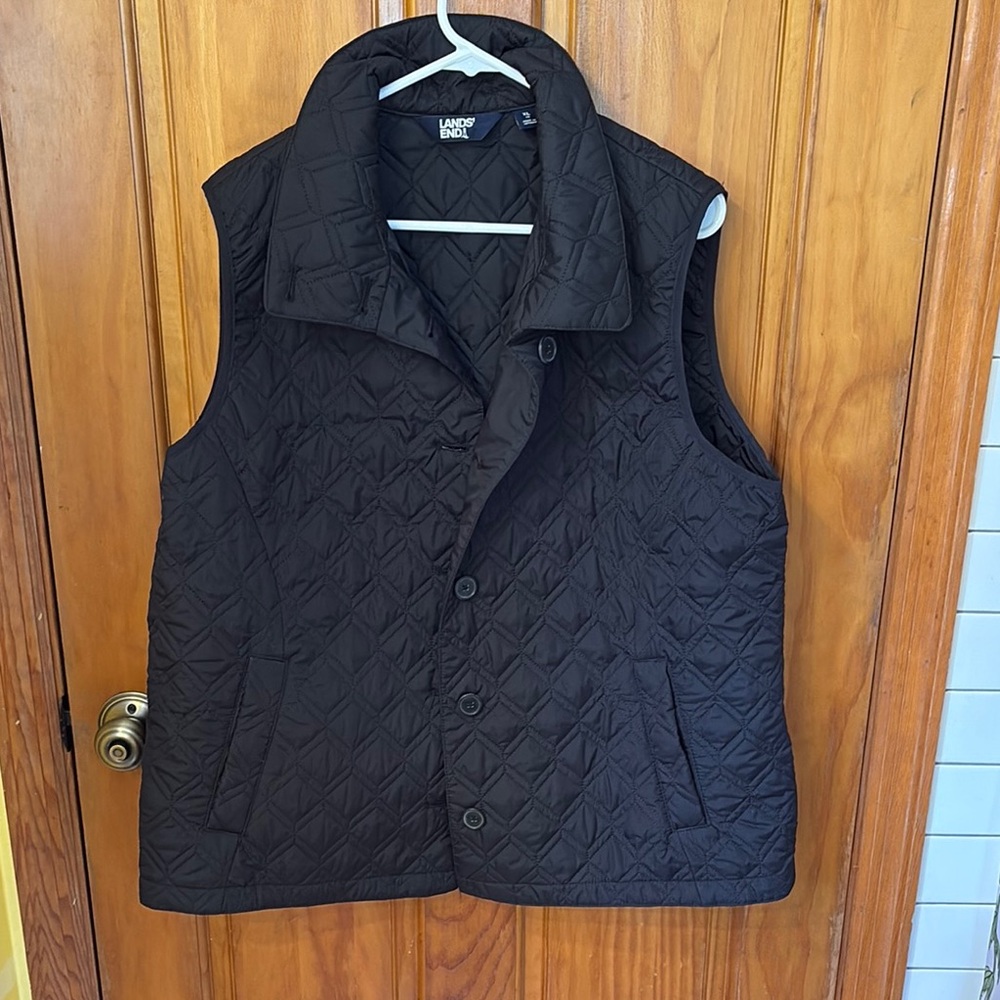Lands' End Dark Quilted Vest